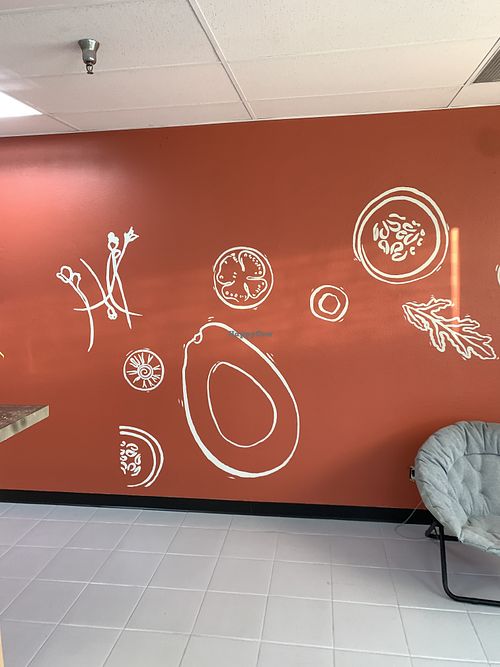 Wall art inside restaurant  at Subvegan Sandwiches in Garden Grove