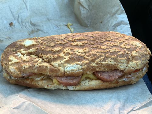 Self realization sandwich with vegan spam at Subvegan Sandwiches in Garden Grove