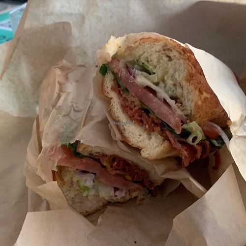 Good Karma corned beef sandwich  at Subvegan Sandwiches in Garden Grove