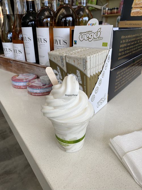 Coconut vanilla softserve.   at Subvegan Sandwiches in Garden Grove