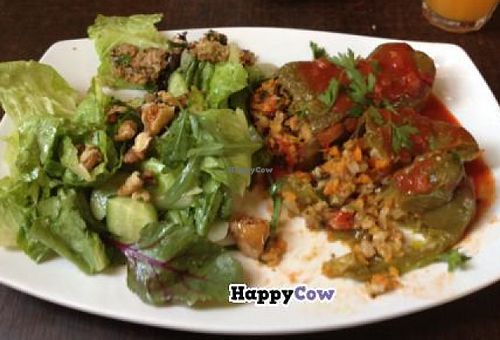 Stuffed peppers at Inga's Veggie Heaven in Nicosia