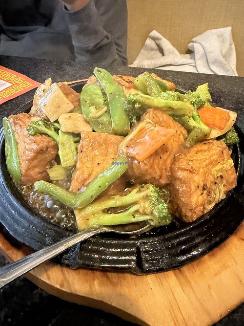Tofu and vegetables sizzler  at Chef Kenny's Vegan Dim Sum in Las Vegas
