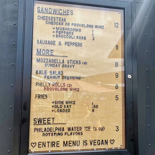 Menu at Buddy's Steaks in Portland