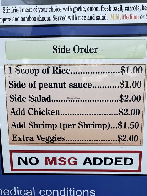 Sides  at Craving Thai in Koloa