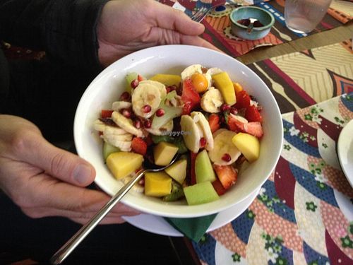 fruit salad plus + chilly jam at Izibiliboco in Hasselt