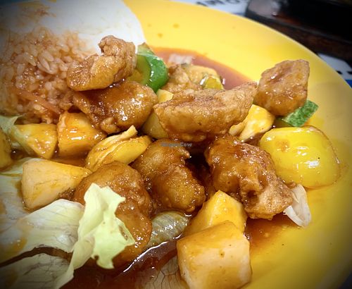 Vegan Sweet & Sour Pork Rice  at Nature Vegetarian Delights 大自然素食 - Bukit Purmei in Central Singapore
