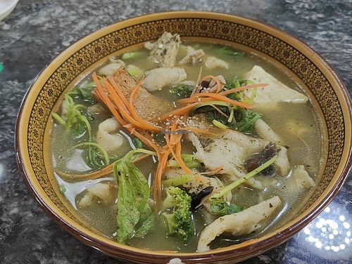 thunder tea mee hoon kueh at Flourish Cafe 繁荣素食咖啡厅 in West Singapore