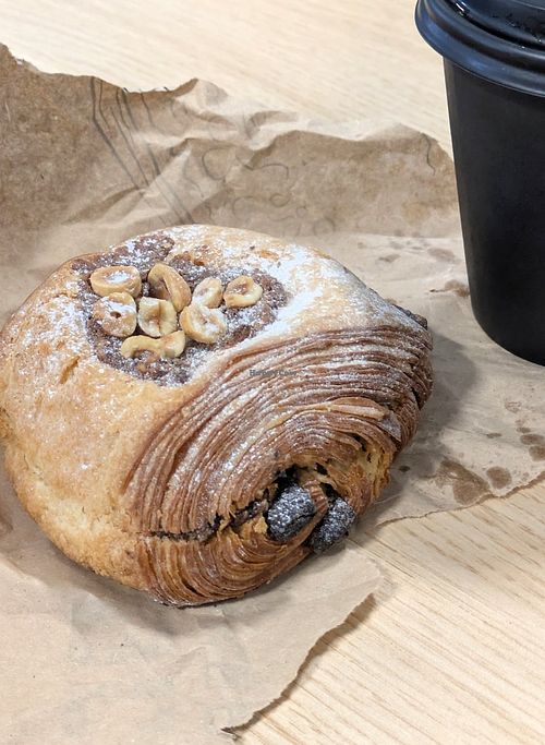 Pain au hazelnut at Docker Bakery in Folkestone