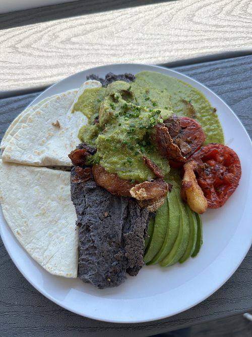 Vegan huevos  at Hangar B Eatery in Chatham