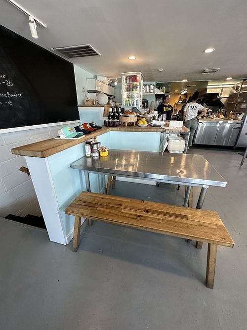 Shiny seating  at Hangar B Eatery in Chatham
