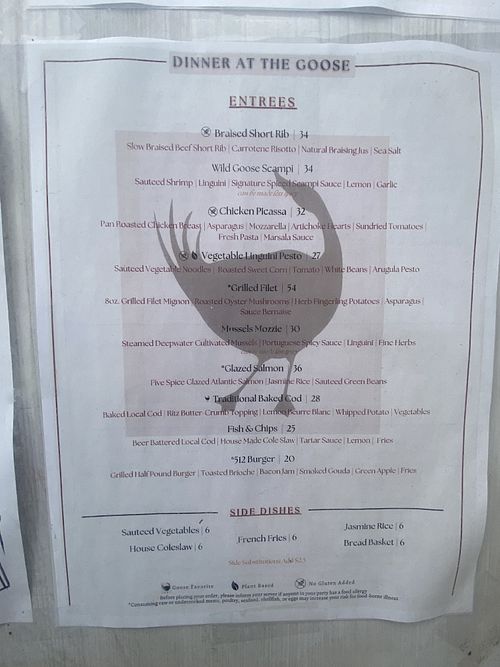 Entrees  at Wild Goose Tavern in Chatham