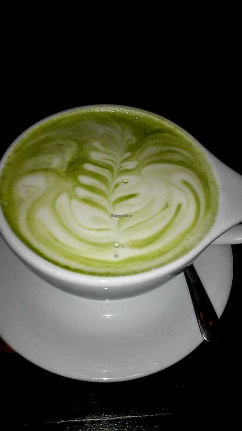 Matcha latte at Freesoulcaffe in Tustin