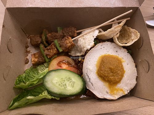 Nasi gorang, 52k. Vegan egg!!  at Sayavegan in Kuta