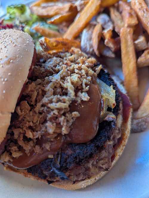 Vegan burger at Le Tournesol Cuisine Vegetarienne in Albi