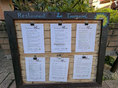 Menus at Le Tournesol Cuisine Vegetarienne in Albi