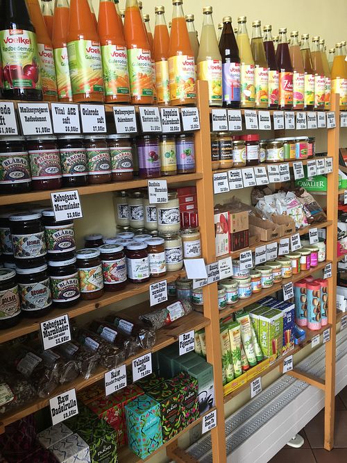 inside shelves  at Landbageriet - Naturbageriet in Copenhagen