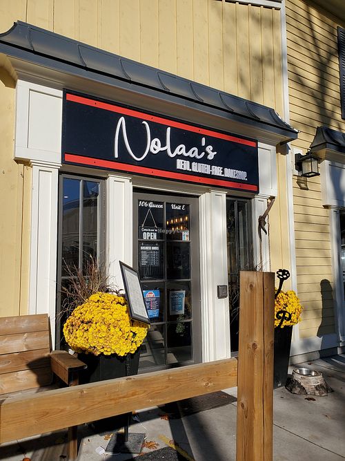 From the small outdoor seating area at Nolaa's on the Lake in Niagara-on-the-lake