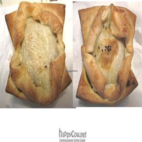 Spinach/tofu & potato/lentil - Vegan pies at Healthy Byte Cafe in Fremantle