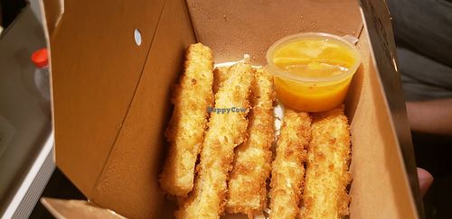 Tofu strips (a little bland, but went well with noodles) at Atza Sushi Bar in Rosh Pina