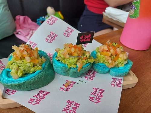 Blue guac toast at I'm Your Vegan in Chiang Mai