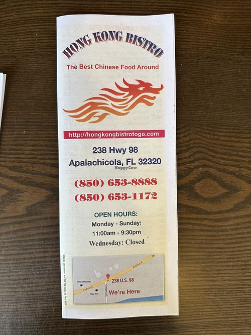 Hours  at Hong Kong Bistro in Apalachicola