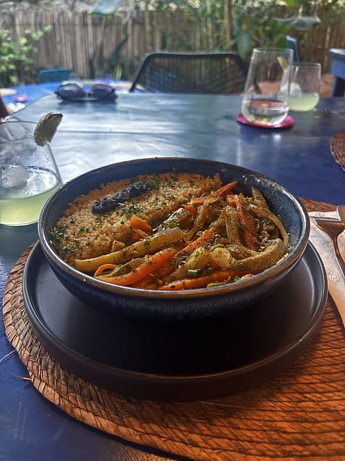 Yummy quinoa couscouss  at El Armadillo Mazunte in Mazunte
