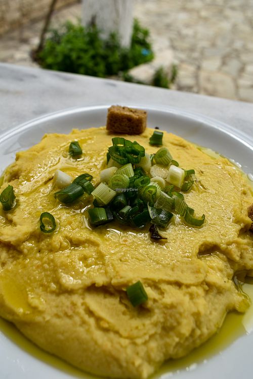 Fava-yellow split peas (vegan) at Taverna Garden  in Crete