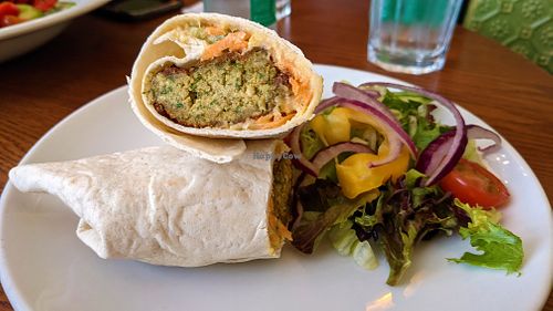 Falafel & houmous wrap at Exchange Coffee Co in Clitheroe