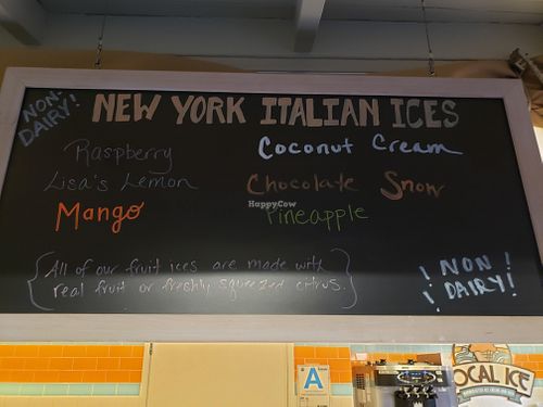Non Diary menu at Local Ice in Los Angeles