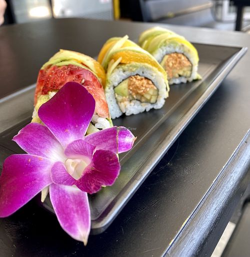 Rainbow Roll at Vegan Castle in Long Beach