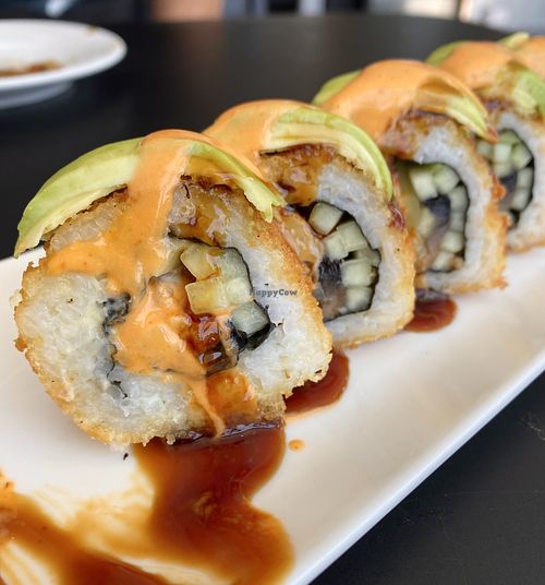 Dragon Roll at Vegan Castle in Long Beach
