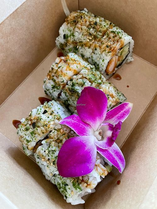 Shrimp Tempura Rolls at Vegan Castle in Long Beach