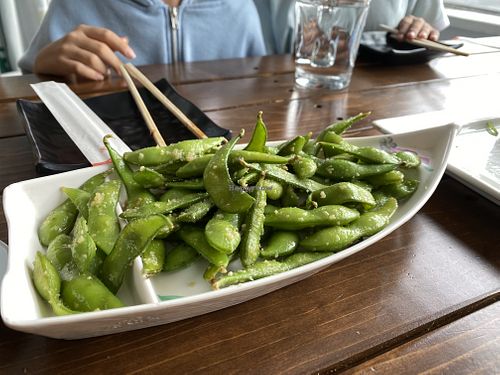 Butter Garlic Edamame   at Vegan Castle in Long Beach