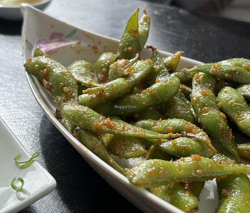 Spicy Edamame   at Vegan Castle in Long Beach