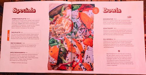 Menu page at Froindlichst at Froindlichst in Berlin