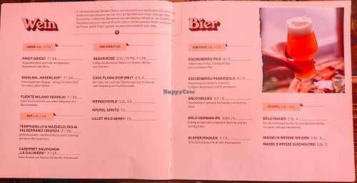 Menu page at Froindlichst at Froindlichst in Berlin