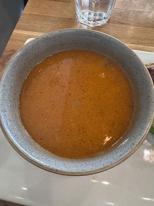 Tomato and lentil soup   at Hendersons in Edinburgh