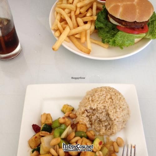 Loving Hut Burger and a lunch special at Loving Hut in Elk Grove