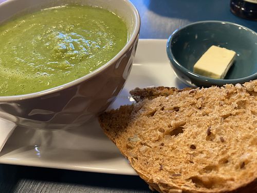 pea and mint soup at Tasty Nature in Weston-super-mare