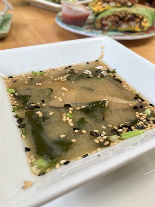 Miso mushroom soup  at Cafe Ono in Volcano