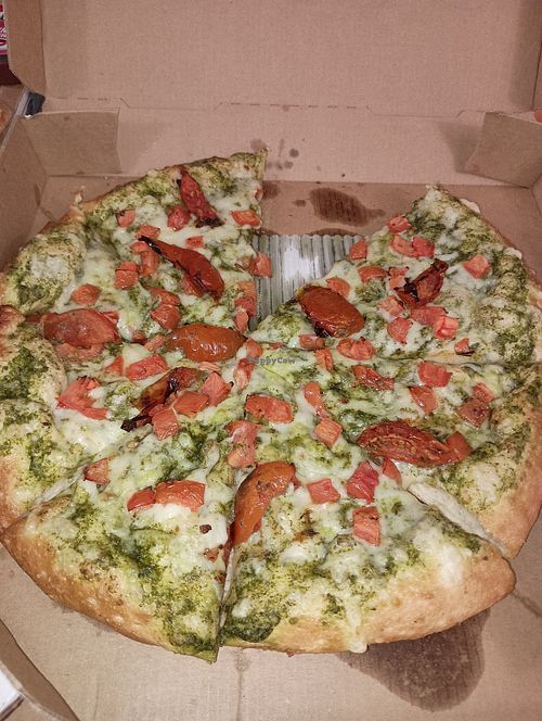 Pesto margherita pizza at Toppers Pizza in Appleton