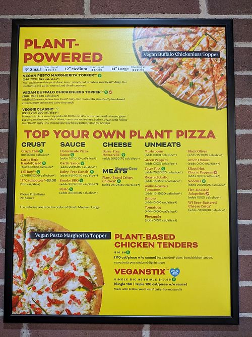 Menu at Toppers Pizza in Appleton