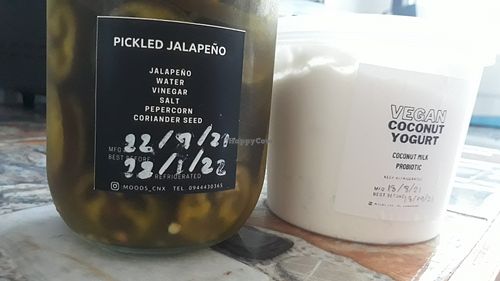 Pickles and yoghurt at MOODs  in Chiang Mai
