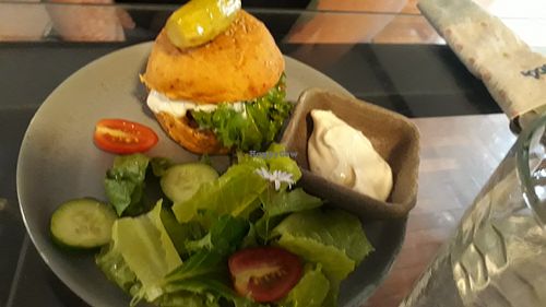Jackfruit burger at MOODs  in Chiang Mai