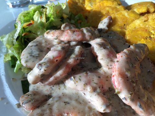 vegan shrimps  at Loving Hut in Panama City