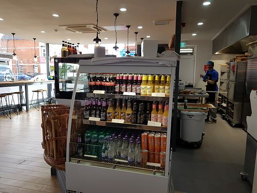 Drinks and look at them working in the kitchen at Alex Gooch Artisan Baker - Whitchurch in Cardiff