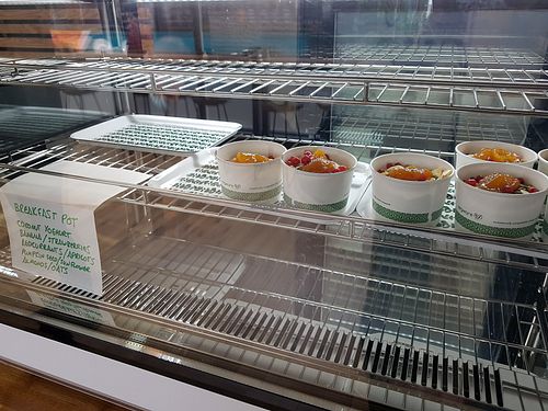 Breakfast coconut yogurt pots with fruit at Alex Gooch Artisan Baker - Whitchurch in Cardiff