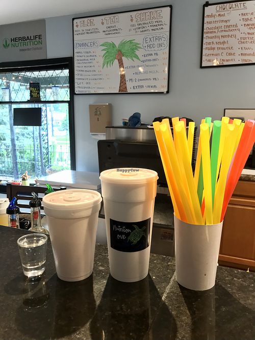 Aloe shot. Iced tea. Shake   at Nutritional Cove in Chesterton