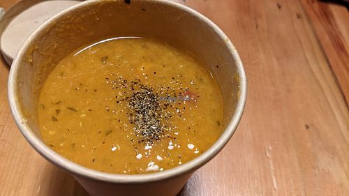 Golden beetroot & horseradish soup at Joey's Cafe in Ambleside