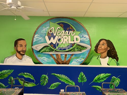 Mural  at Vegan World Cafe in Chicago